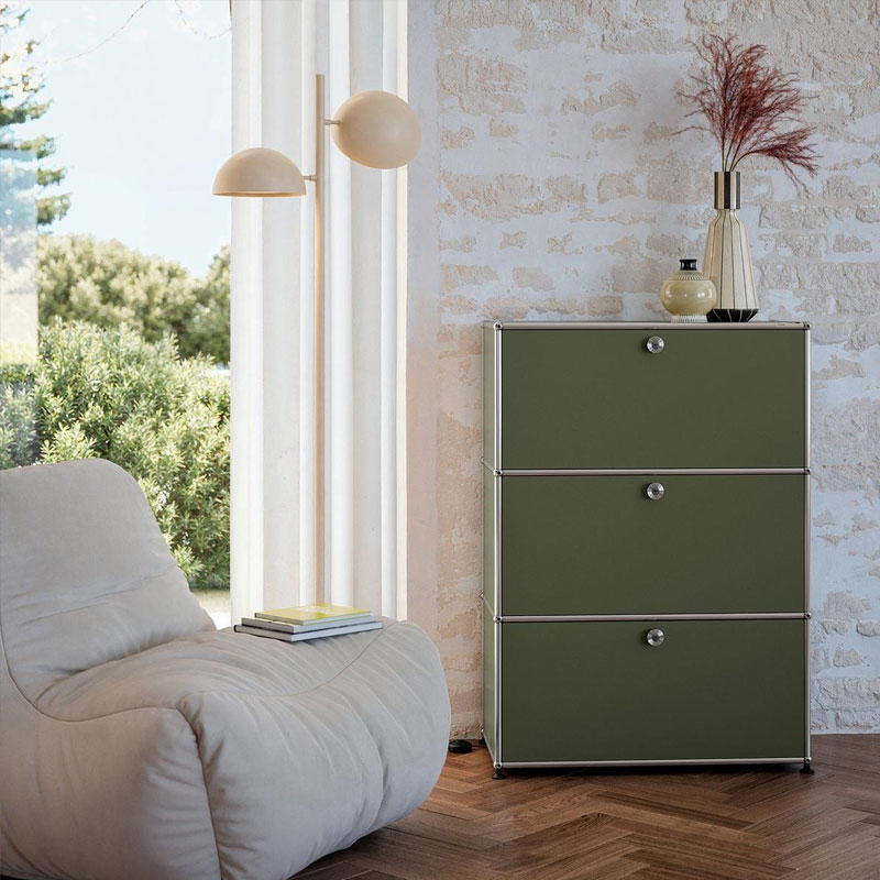 Angers Nantes Cholet Paris Bordeaux Poitiers Le mans Rennes Icônes USM Haller Quickship Modulaire Meuble G1 Vert Olive Fritz Haller Paul SCHÄRER 4