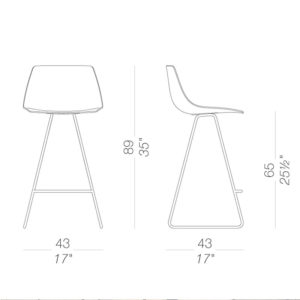 Angers Nantes Cholet Saumur Paris Bordeaux Le mans laval Icones Lapalma Tabouret bois Noyer Miunn Karri Monni dimension 