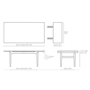 Angers Nantes Cholet Saumur Paris Bordeaux le mans Laval Icones table extensible bureau Carl Hansen CH327 huilé chêne bois mobilier Scandinave Hans J Wegner 