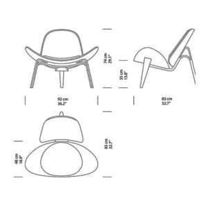 Angers Nantes Cholet Saumur Paris Bordeaux le mans Laval Niort Icones Chaise Fauteuil Carl Hansen CH07 huilé Chêne mobilier Shell Chair Scandinave Hans J Wegner 