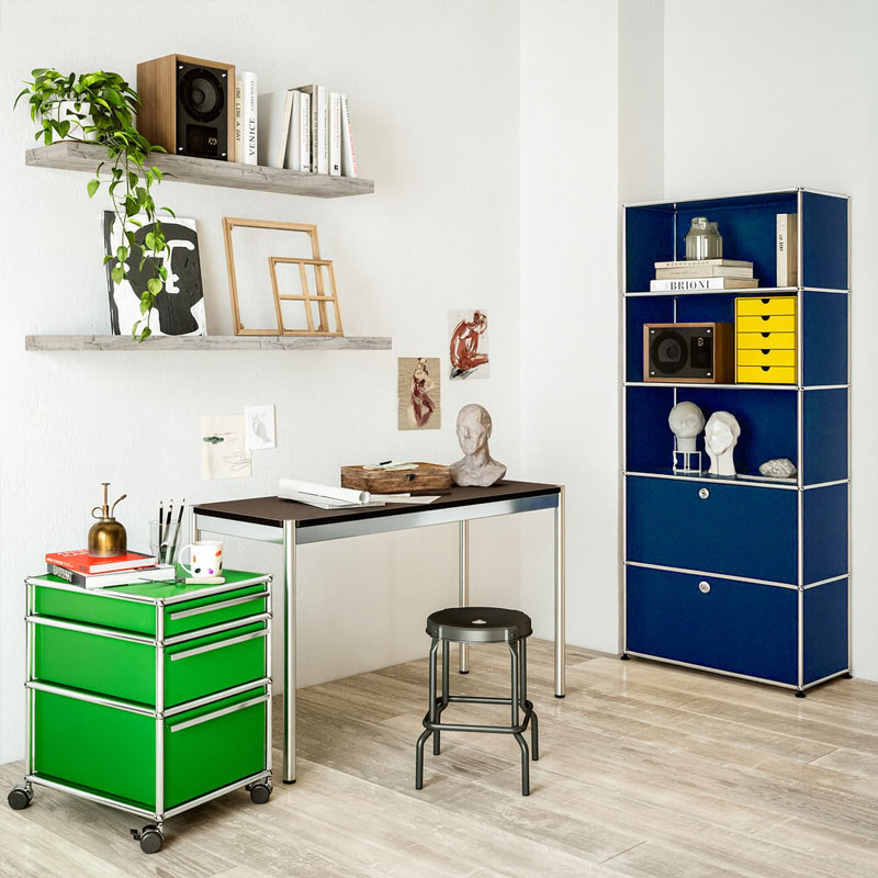 Angers Nantes Paris Bordeaux Poitiers Niort Le mans Rennes Icônes USM Haller Quickship Bibiothèque M24 Bleu acier Fritz Haller Paul SCHÄRER 6