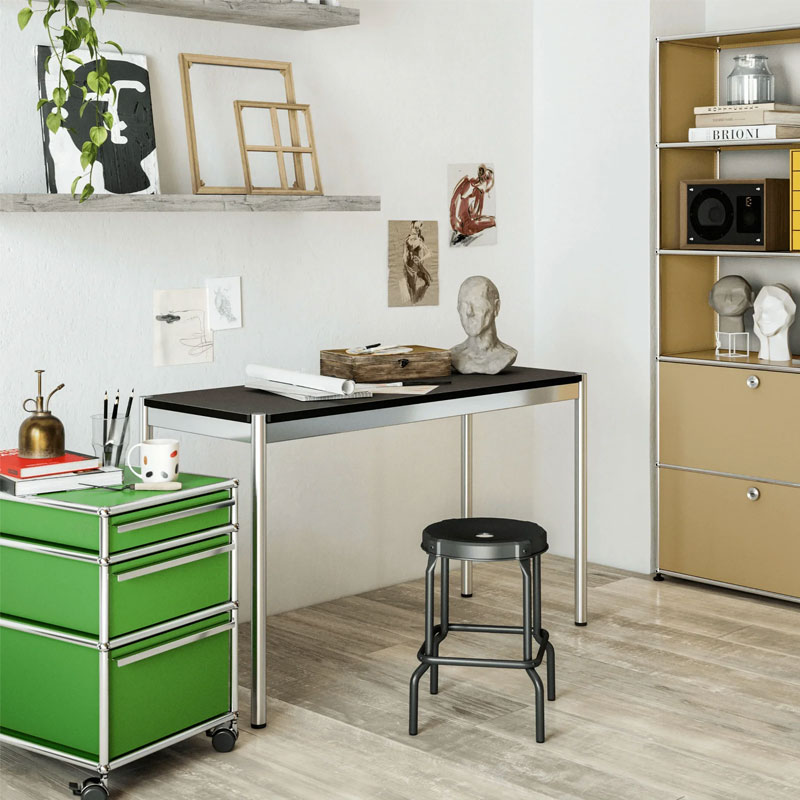 Angers Nantes Cholet Paris Bordeaux Poitiers Laval Mans Rennes Icônes USM Haller Quickship Bureau T8 Linoleum Noir Fritz Paul SCHÄRER 3