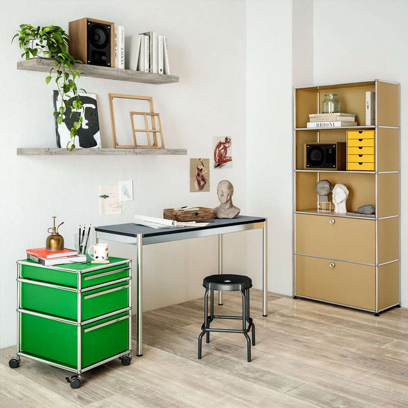 Angers Nantes Cholet Paris Bordeaux Poitiers Laval Mans Rennes Icônes USM Haller Quickship Bureau T8 Linoleum grigio londra Fritz SCHÄRER 3