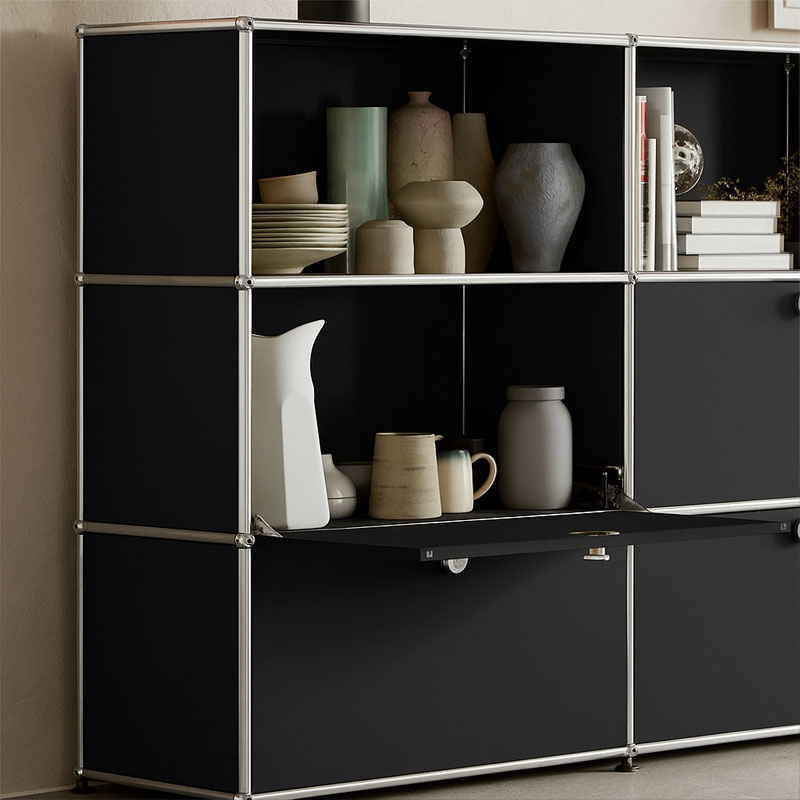 Angers Nantes Paris Bordeaux Poitiers Mans Laval Rennes Icônes USM Haller Quickship Modulaire Meuble M64 Noir Graphite Fritz SCHERER 6