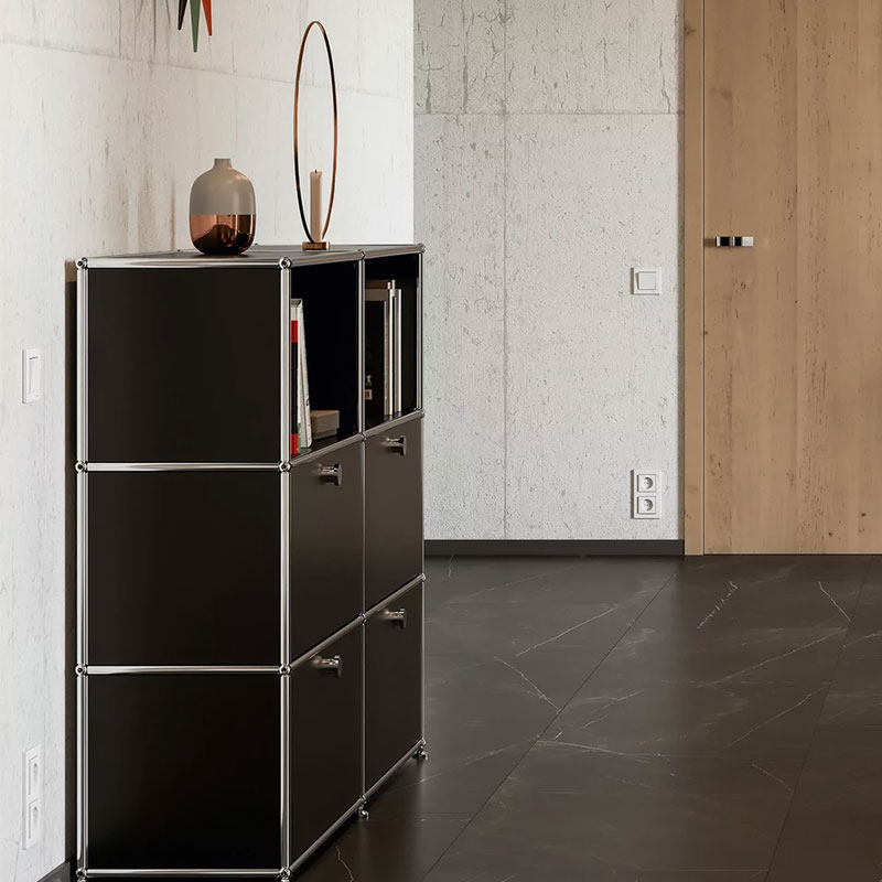 Angers Nantes Paris Bordeaux Poitiers Mans Laval Rennes Icônes USM Haller Quickship Modulaire Meuble M64 Noir Graphite Fritz SCHERER 7