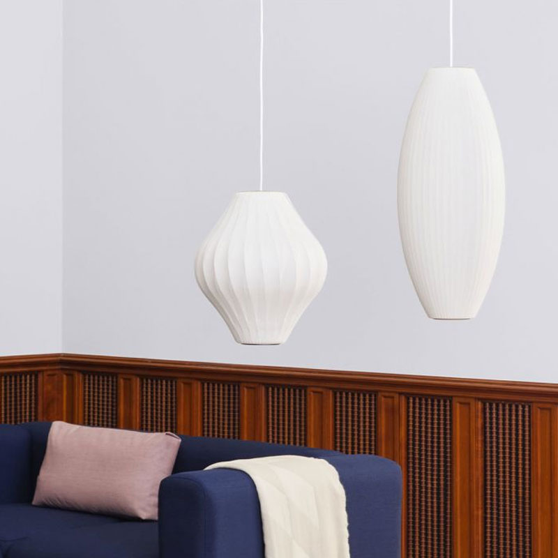 Angers Nantes Cholet Paris Bordeaux Le Mans Laval Icones Hay Scandinave  luminaire suspension Nelson Bubble Cigare Blanc George Nelson 3