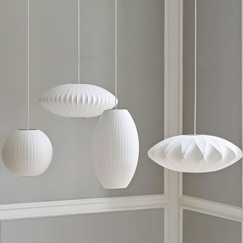 Angers Nantes Cholet Paris Bordeaux Le Mans Laval Icones Hay Scandinave  luminaire suspension Nelson Bubble Cigare Blanc George Nelson 4