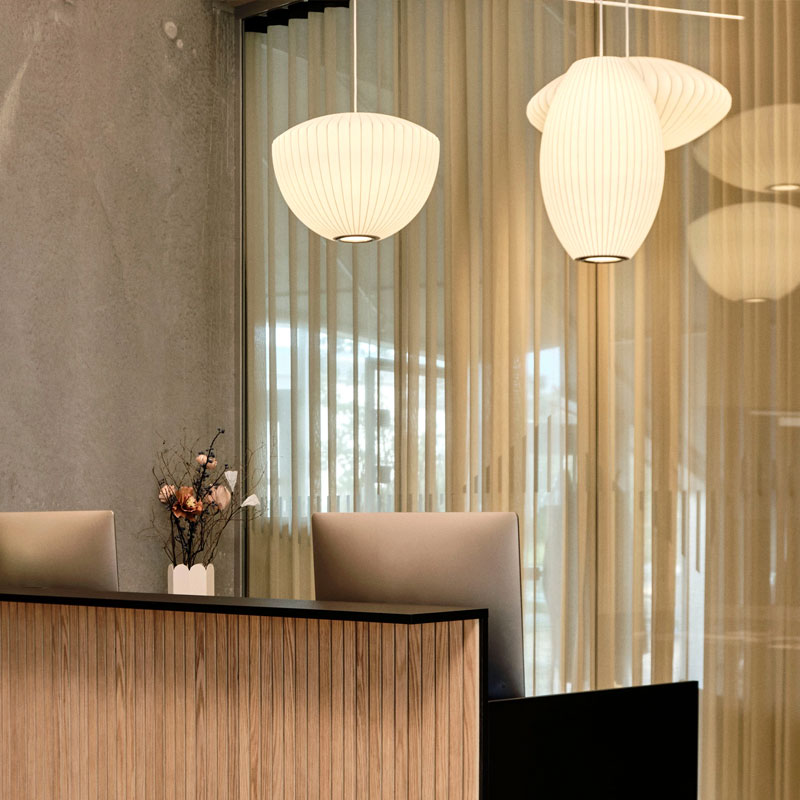 Angers Nantes Cholet Paris Bordeaux Le Mans Laval Icones Hay Scandinave  luminaire suspension Nelson Bubble Cigare Blanc George Nelson 8