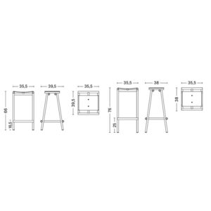 Angers Nantes Cholet Paris Bordeaux Rennes Mans Laval Poitiers Icones Hay Scandinave Tabouret Tuburete noir Marc Morro