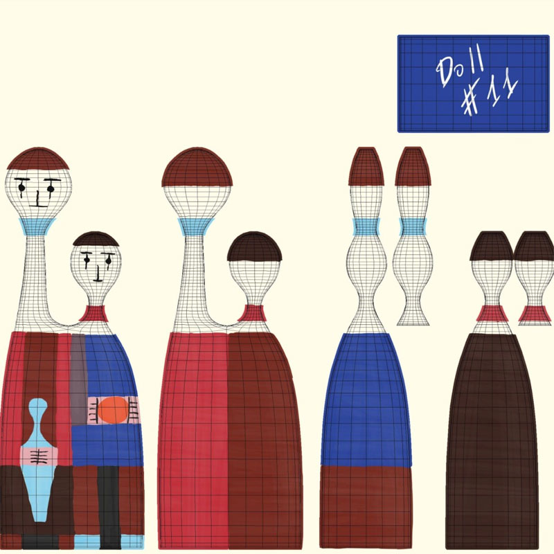 Angers Nantes Paris Bordeaux Rennes Mans Laval Poitiers Orleans Tours Icônes Objet Wooden Dolls N° 11 Vitra Alexander Girard 14