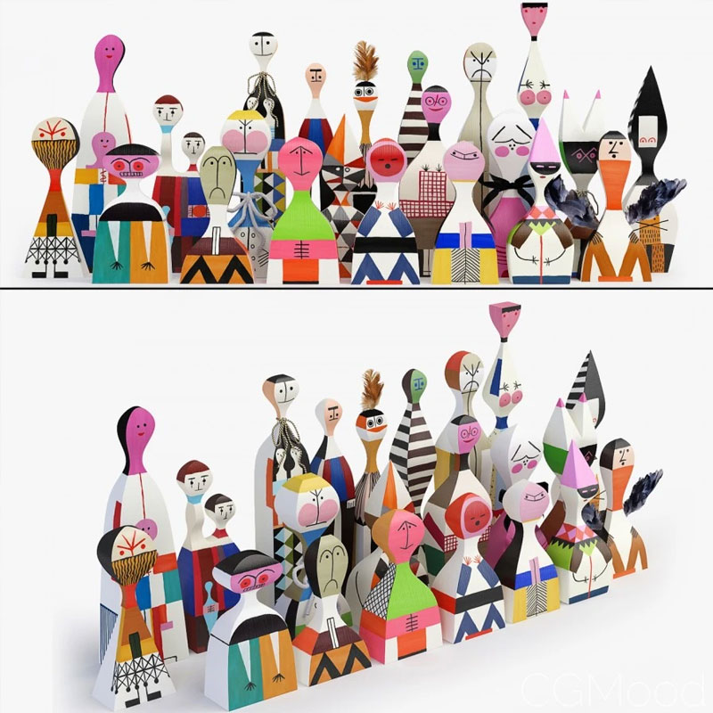 Angers Nantes Paris Bordeaux Rennes Mans Laval Poitiers Orleans Tours Icônes Objet Wooden Dolls N° 21 Vitra Alexander Girard 6